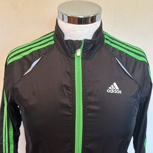 New Adidas Windbreaker Jacket Navy & Green, Women’s Size Small, NWOT